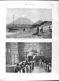 Old Antique Print 1881 Volcano Fusiyama Mountain Japan Synagogue Prague 19th