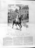 Old Antique Print 1881 Illustration Story Chaplain Fleet Will Horse Man 19th