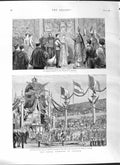 Original Old Antique Print 1881 Royal Wedding Austria Augustine Church Vienna