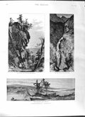Old Antique Print 1881 America Titan'S Pier Rocky Mountains Ticonderoga 19th