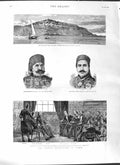 Original Old Antique Print 1881 Saidi Bou Said Es-Sadek Mustapha Bey Tuns Tryon