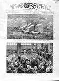 Old Antique Print 1881 Thames Yacht Race Maggie Buttercup Freiheit Court 19th