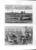 Original Old Antique Print 1881 Transvaal War Ingogo Heights General Breart Bey