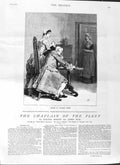 Original Old Antique Print 1881 Illustration Chaplain Fleet Story Charles Green