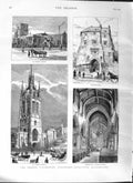 Original Old Antique Print 1881 Stephenson Newcastle Church Black Gate Nicholas