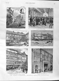 Old Antique Print 1881 Stephenson Newcastle Hospital Aubone Market Ship 19th