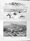 Old Antique Print 1881 War Transvaal Major Barrow Ingogo Drift Redoubts 19th