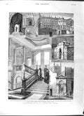 Original Old Antique Print 1881 Ashburnham House Westminster School Litt 19th