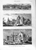 Original Old Antique Print 1881 Prince LeopDuke Albany Nottingham Ships Lodge