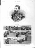 Original Old Antique Print 1881 Portrait Charles King Roumania Siers Trench War