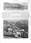 Old Antique Print 1881 Convent Mar Saba Palestine Transvaal Cockran Farm 19th