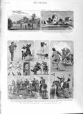 Original Old Antique Print 1881 Military Tournament Agricultural Hall Transvaal