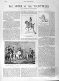 Original Old Antique Print 1881 King George Army Volunteer Revies Hyde Park 19th