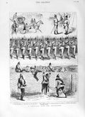 Original Old Antique Print 1881 War Siers Volunteers Field-Day Horses Army 19th