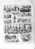 Original Old Antique Print 1881 War Volunteer Review Royal Navy Artillery Siers
