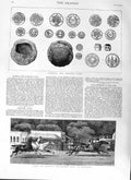 Original Old Antique Print 1881 Burmese Siames Coins Sport India Sonepore 19th