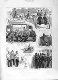 Original Old Antique Print 1881 Siers Volunteer Review War Horses Guards 19th