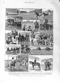 Original Old Antique Print 1881 Siers Volunteer Review War Sir Garnet Army 19th