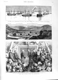 Old Antique Print 1881 Water Works Liverpool Mayor Ship Sfax War Vyrnwy 19th