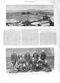 Original Old Antique Print 1881 Africa Maseru Basutoland President Brand Orange