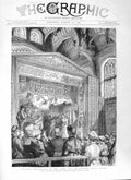 Original Old Antique Print 1881 Amateur Theatricals Hall Hampton Court Palace