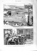 Original Old Antique Print 1881 Marquis Lorne Military Manoeuvres Halifax Ship