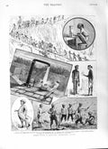 Old Antique Print 1881 India Military Transport Train Kojak Pass Railway 19th