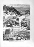 Old Antique Print 1881 South Africa Natal Forts Ingagane River Newcastle 19th