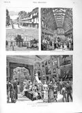 Original Old Antique Print 1881 York Fine Art Exhibition Picture Gallery Pa 19th