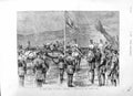 Original Old Antique Print 1881 Royal Review Scottish Volunteer Siers Edinburgh