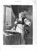 Original Old Antique Print 1881 Saxon Housewive Middle Ages Lady Book Vogel Art