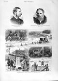 Original Old Antique Print 1881 Railway Queensland Christie Edward Trelawny Men