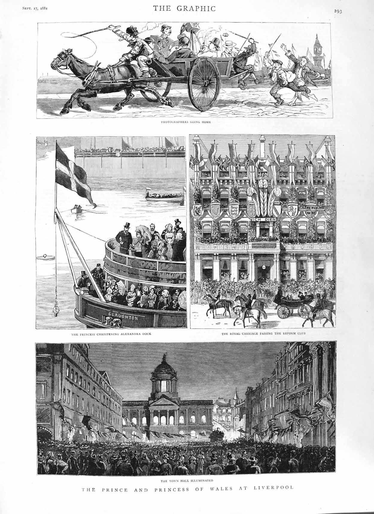 Old Antique Print 1881 Prince Wales Liverpool Ship Alexandra Dock Reform 19th