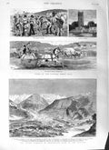 Old Antique Print 1881 Banwell Horse Show Landslip Switzerland Mountains 19th