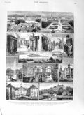 Original Old Antique Print 1881 Royal Wedding Carlsruhe Castle Mainau Constance