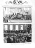 Old Antique Print 1881 President Garfield Exeter Hall Rotunda Washington 19th