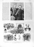 Original Old Antique Print 1881 Garfield Arthur President Liverpool Cotton 19th
