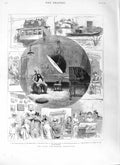 Old Antique Print 1881 Paris Electrical Chair Exhibition Tramway France 19th