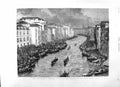 Old Antique Print 1881 Regatta Grand Canal Venice Geographical Congress 19th