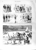 Old Antique Print 1881 Brighton Black Trackers Victoria Australia Horses 19th