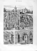 Original Old Antique Print 1881 Holloway College Sanatorium Virgini Victorian