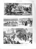 Original Old Antique Print 1881 Swansea Singleton Abbey Marquis Lorne Indians