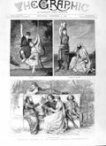 Original Old Antique Print 1881 Tableaux Vivants British Embassy Constantinople