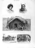Original Old Antique Print 1881 Maori Warrior Waipahihi Lake Taupo Rango 19th