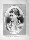 Original Old Antique Print 1881 Portrait Princess Helena Waldeck-Pyrmont 19th