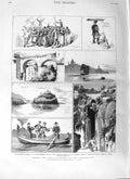 Old Antique Print 1881 Yacht Ceylon Naples Ponte Carignano Harbour Genoa 19th