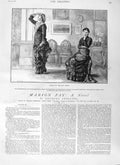 Original Old Antique Print 1881 Illustration Story Marion Fay Marchioness Small