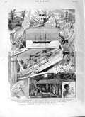 Old Antique Print 1881 Gaboon River Africa Mpongwe Mantis Tomahawk Ship 19th