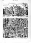 Old Print Ref.302 1881 Prince Wales Longleat House Wiltshire Architecture