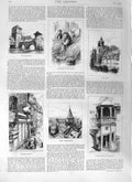 Original Old Antique Print 1881 Albert Durer House Market Castle Kutschen H 19th